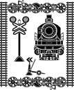 Large set of railway stencils, locomotive